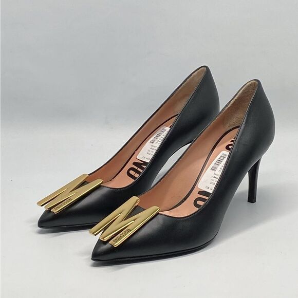 Moschino Logo Leather Pumps size 37 - Picture 11 of 15